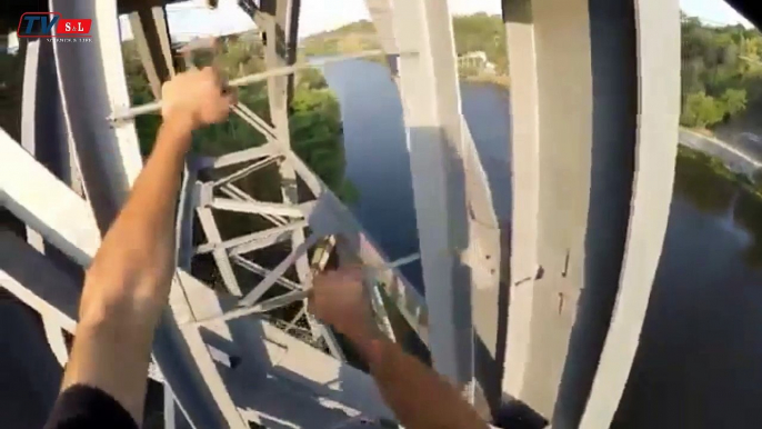 Teenager nearly fell off a bridge because of their stupidity! Jokes with death