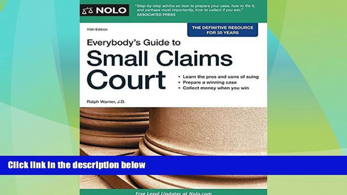 Big Deals  Everybody s Guide to Small Claims Court (Everybody s Guide to Small Claims Court.