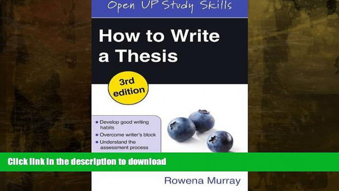 READ  How to Write a Thesis (Open Up Study Skills) FULL ONLINE