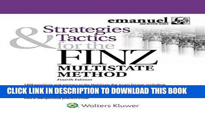 Best Seller Strategies   Tactics for the FINZ Multistate Method (Emmanuel Bar Review) (Emanuel Bar