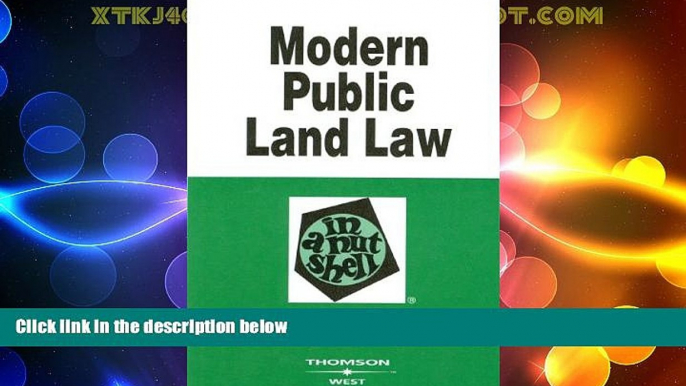 Big Deals  Modern Public Land Law in a Nutshell (In a Nutshell (West Publishing))  Best Seller