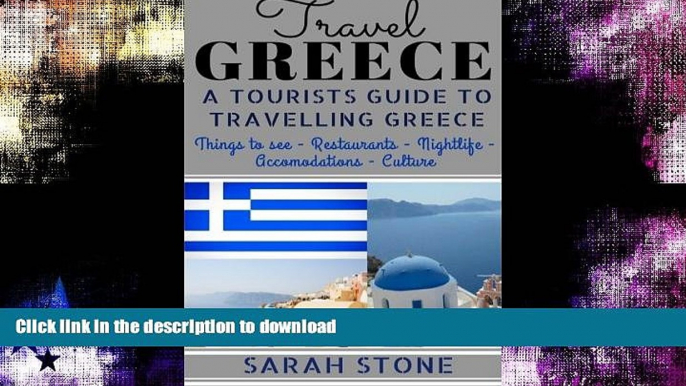 FAVORITE BOOK  Travel Greece: A Tourist s Guide on Travelling to Greece; Find the Best Places to