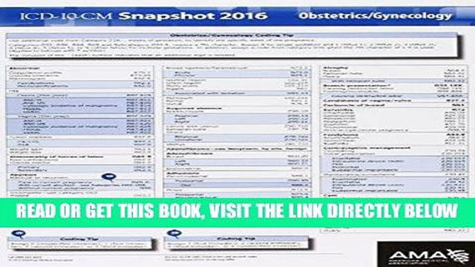 [READ] EBOOK ICD-10 Snapshot 2016 Coding Cards Obstetrics/Gynecology ONLINE COLLECTION