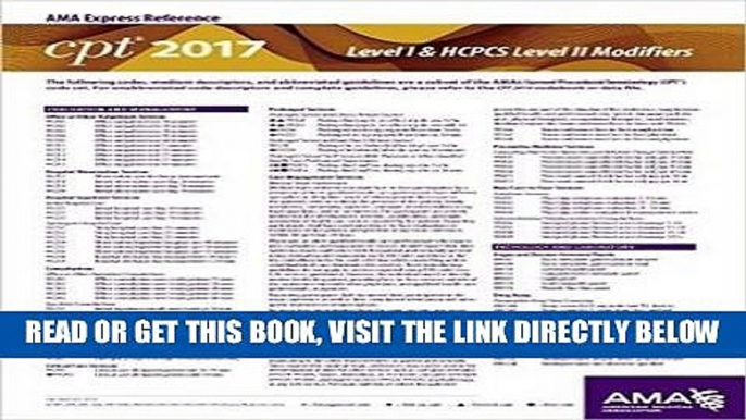 [READ] EBOOK CPT 2017 Express Reference Coding Card: CPT   HCPCS Modifiers (CPT 2017 Express