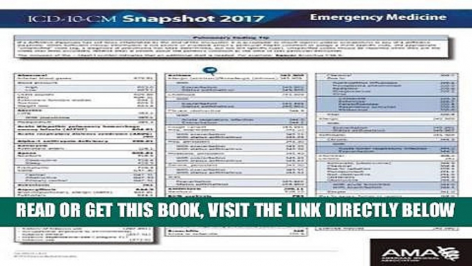 [FREE] EBOOK ICD-10-CM 2017 Snapshot Coding Card: Emergency Medicine (ICD-10-CM 2017 Snapshot