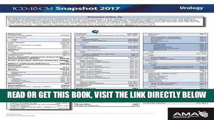 [READ] EBOOK ICD-10-CM 2017 Snapshot Coding Card: Urology (ICD-10-CM 2017 Snapshot Coding Cards)