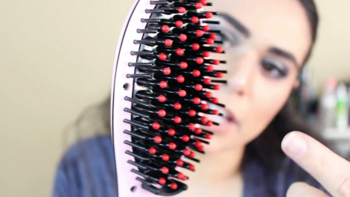 HAIR STRAIGHTENING BRUSH REVIEW & DEMO (THICK WAVY HAIR) | Tame My Mane