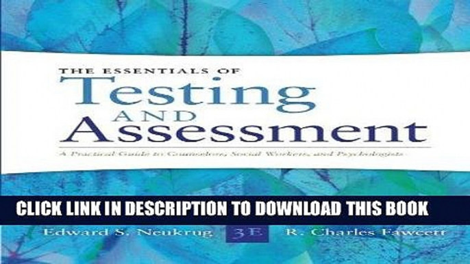 [FREE] EBOOK Essentials of Testing and Assessment: A Practical Guide for Counselors, Social