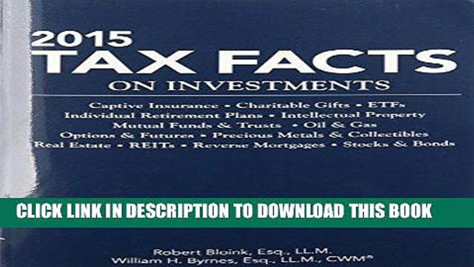 Ebook 2015 Tax Facts on Investments Free Read