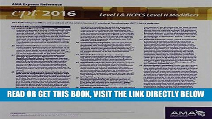 [READ] EBOOK CPT   HCPCS 2016 Modifier Express Reference Coding Card ONLINE COLLECTION