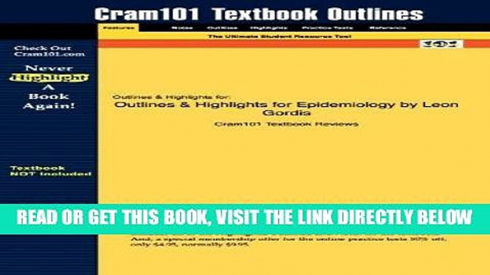 [READ] EBOOK Outlines   Highlights for Epidemiology by Leon Gordis (Cram 101 Textbook Outlines)