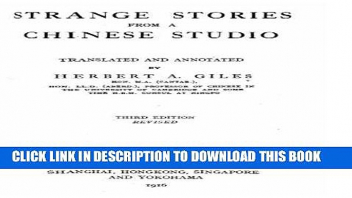 Ebook Strange Stories From a Chinese Studio Free Read