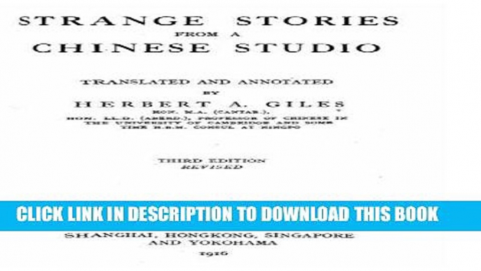 Ebook Strange Stories From a Chinese Studio Free Read