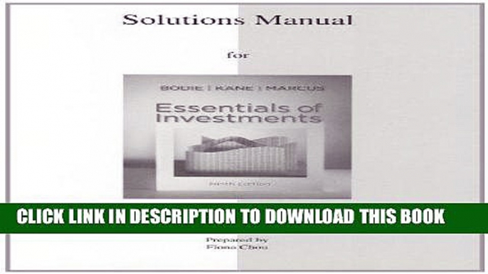 [Free Read] Solutions Manual to accompany Essentials of Investments Full Online