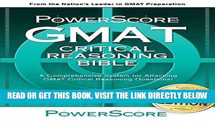 [BOOK] PDF The PowerScore GMAT Critical Reasoning Bible Collection BEST SELLER