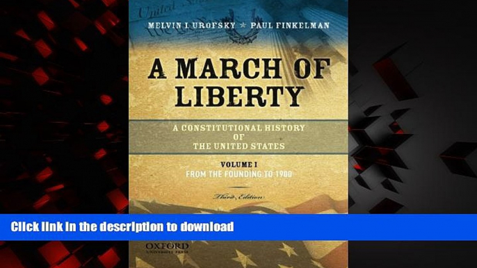 Buy book  A March of Liberty: A Constitutional History of the United States, Volume 1: From the