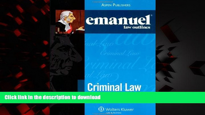 Buy books  Emanuel Law Outlines: Criminal Law online