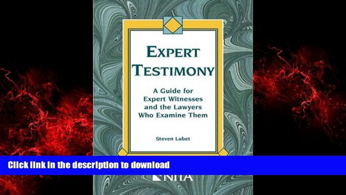 Buy book  Expert Testimony: A Guide for Expert Witnesses and the Lawyers Who Examine Them online