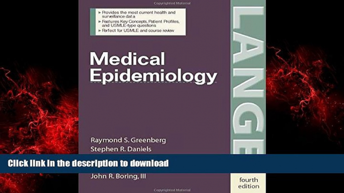 Read book  Medical Epidemiology (LANGE Basic Science) online to buy