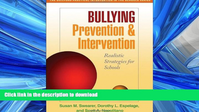 READ  Bullying Prevention and Intervention: Realistic Strategies for Schools (The Guilford