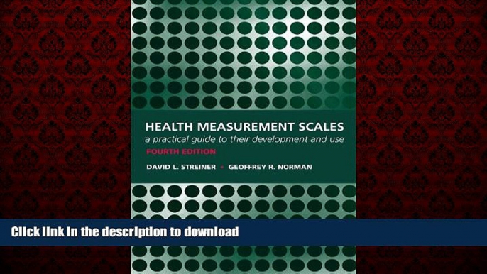 Buy book  Health Measurement Scales: A practical guide to their development and use online to buy