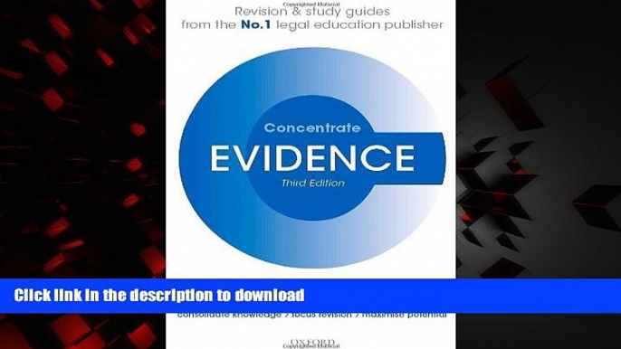 Best book  Evidence Concentrate: Law Revision and Study Guide online to buy