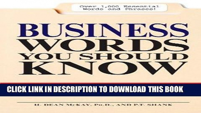 [FREE] EBOOK Business Words You Should Know: From accelerated Depreciation to Zero-based Budgeting