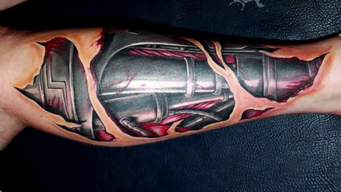 35.3D TATTOOS - 3D Robotic Tattoo Designs - YouTube