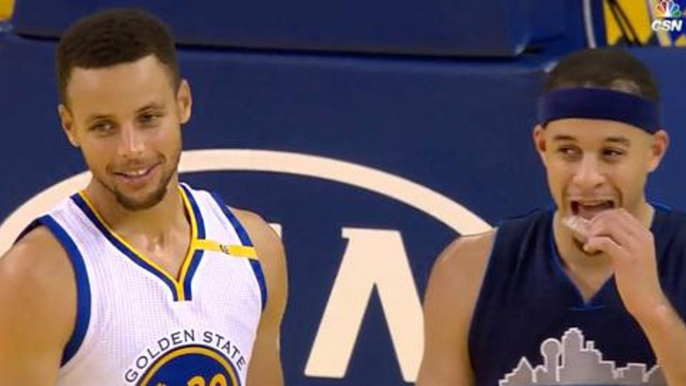 Steph Curry BURNS Seth Curry with Long 3 Pointer In His Face