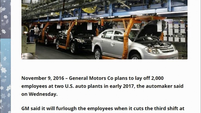 GM to lay off 2,000 workers at two U.S. plants