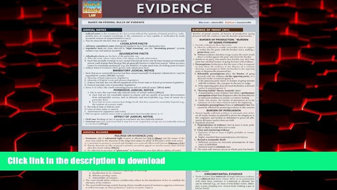 Read books  Evidence (Quick Study: Law) online to buy