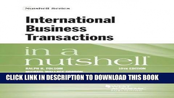 Best Seller International Business Transactions in a Nutshell Free Read