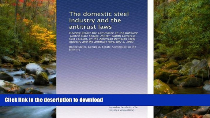 READ BOOK  The domestic steel industry and the antitrust laws: Hearing before the Committee on