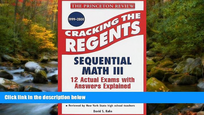 Fresh eBook Princeton Review: Cracking the Regents: Sequential Math III, 1999-2000 Edition