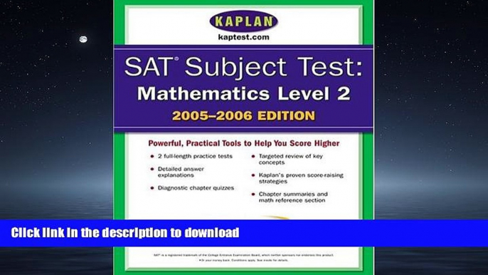 READ  SAT Subject Tests: Mathematics Level 2 2005-2006 (Kaplan Sat II : Mathematics) (Kaplan SAT