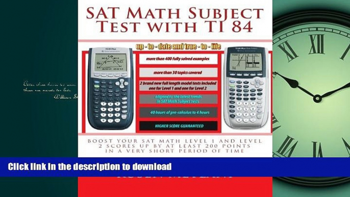 READ  SAT Math Subject Test with TI 84: advanced graphing calculator techniques for the sat math