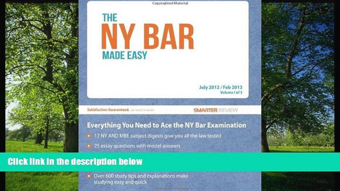 For you The NY Bar Made Easy: Everything You Need to Ace the New York Bar Examination (Volume 1)