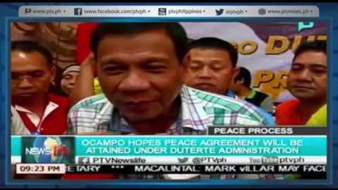 [NewsLife] Ocampo hopes Peace Agreement will be attained under Duterte Administration [05|18|16]