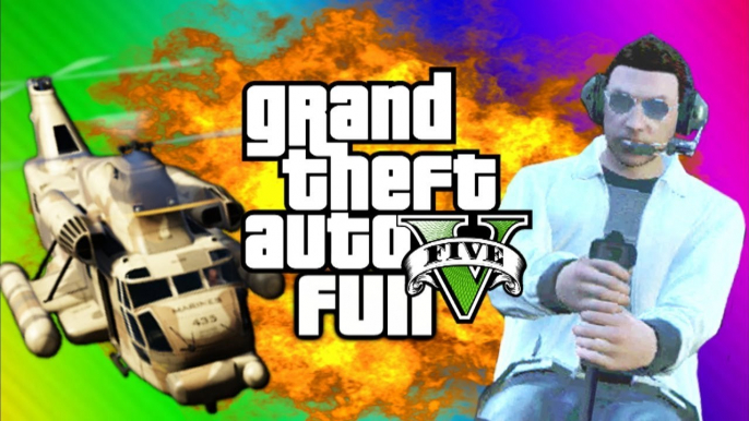 VanossGaming GTA 5 Funny Moments - Airfield Trolling, Cargobob, Car Heist