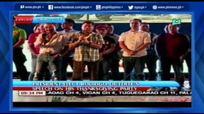 "One Love, One Nation" Thanksgiving Party of President-elect Rody Duterte (part 2)