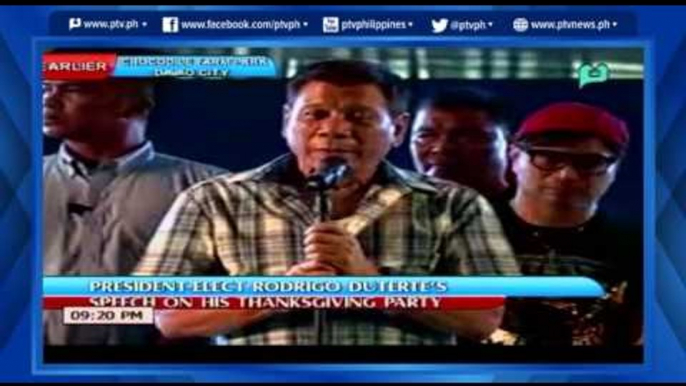 "One Love, One Nation" Thanksgiving Party of President-elect Rody Duterte (part 1)