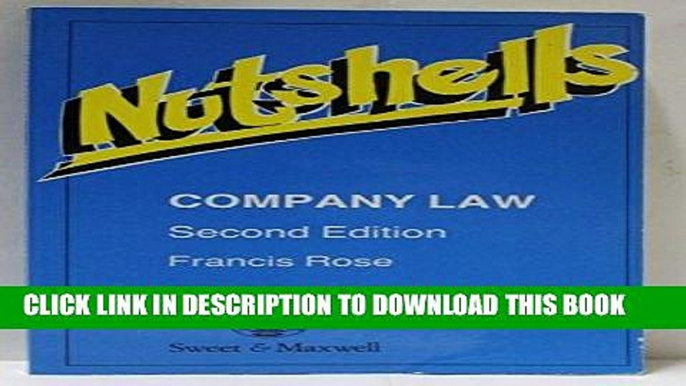 [PDF] FREE Company Law in a Nutshell (Nutshells) [Download] Online