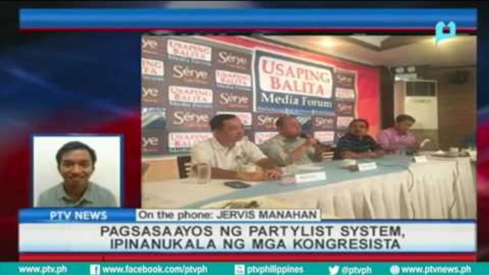 [PTVNews-1pm] Pagsasaayos ng Partylist system, ipinanukala ng mga kongresista[08|04|16]