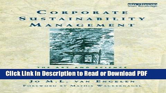 Read Corporate Sustainability Management: The Art and Science of Managing Non-Financial