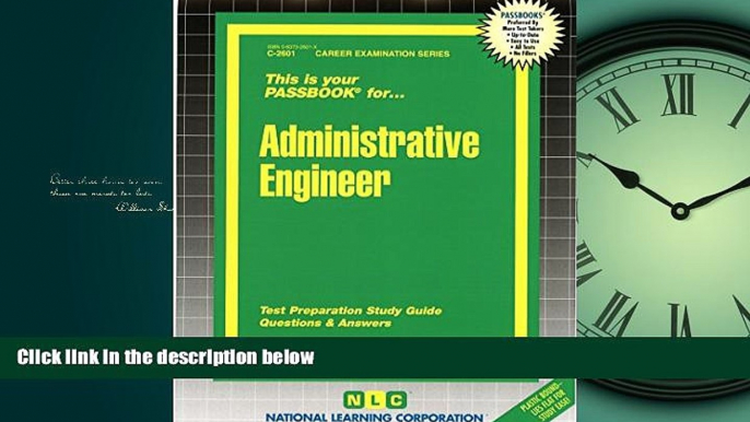 READ THE NEW BOOK Administrative Engineer(Passbooks) (Passbooks for Career Opportunities) READ