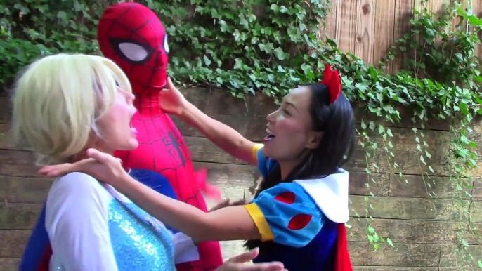 Frozen Elsa pranks Joker, Joker baby w/ Spiderman, Evil Snow white, Pink spidergirl