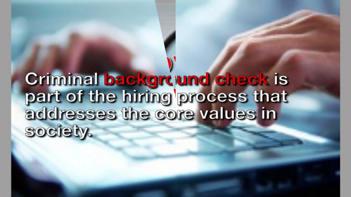 Employment Criminal Background Checks