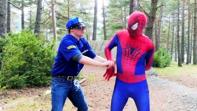 Spiderman Arrested By Policeman vs Harley Quinn in Real Life! Superhero ft Spidergirl Frozen Elsa