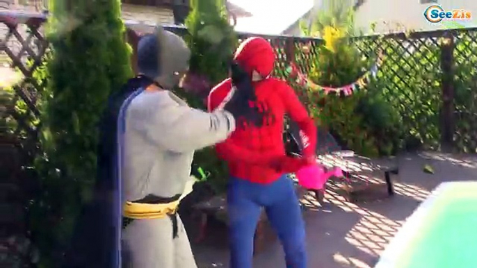 Spiderman & Frozen Elsa w/ Batman & Joker - Epic Battle Movie. SuperHeroes in Real Life