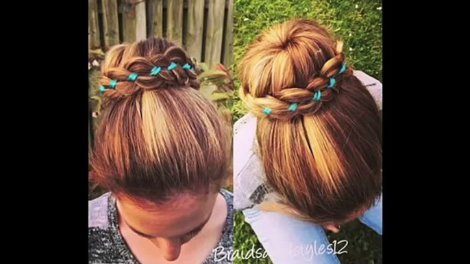 4 Strand Lace Ribbon Braid Bun Updo